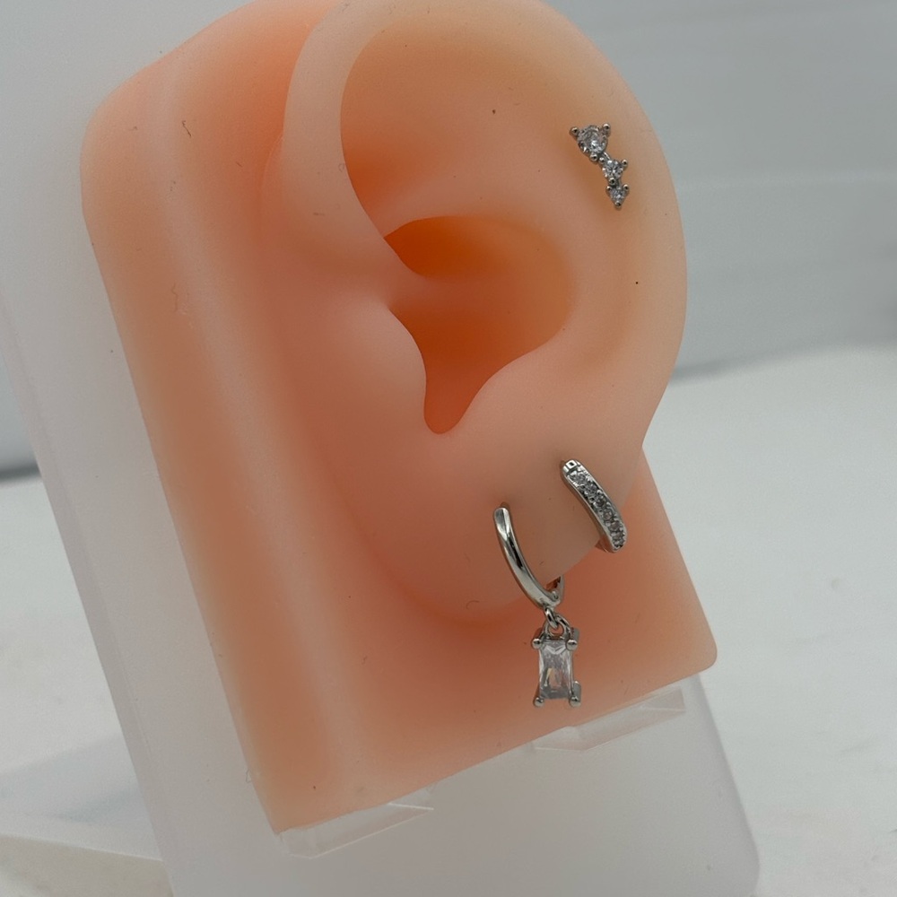 Silver 3 piece earring set